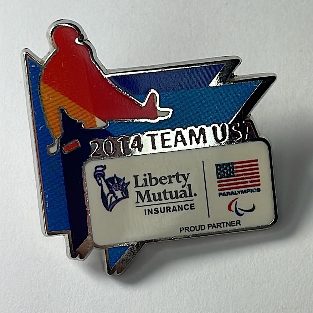 2014 Olympics Team USA LIBERTY MUTUAL Sponsor Enamel Lapel Hat Pin